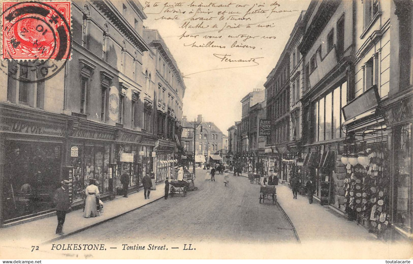 CPA  FOLKESTONE TONTINE STREET  1910 - Folkestone