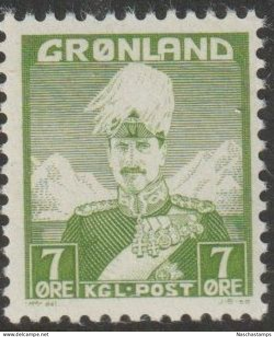 Greenland MNH 1938-1946 7o King Christian X SG3 - Ongebruikt