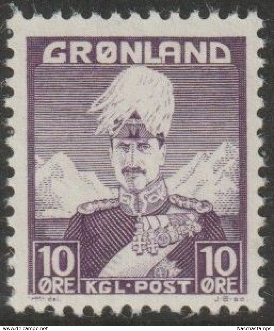 Greenland MNH 1938-1946 10o King Christian X SG4 - Ongebruikt