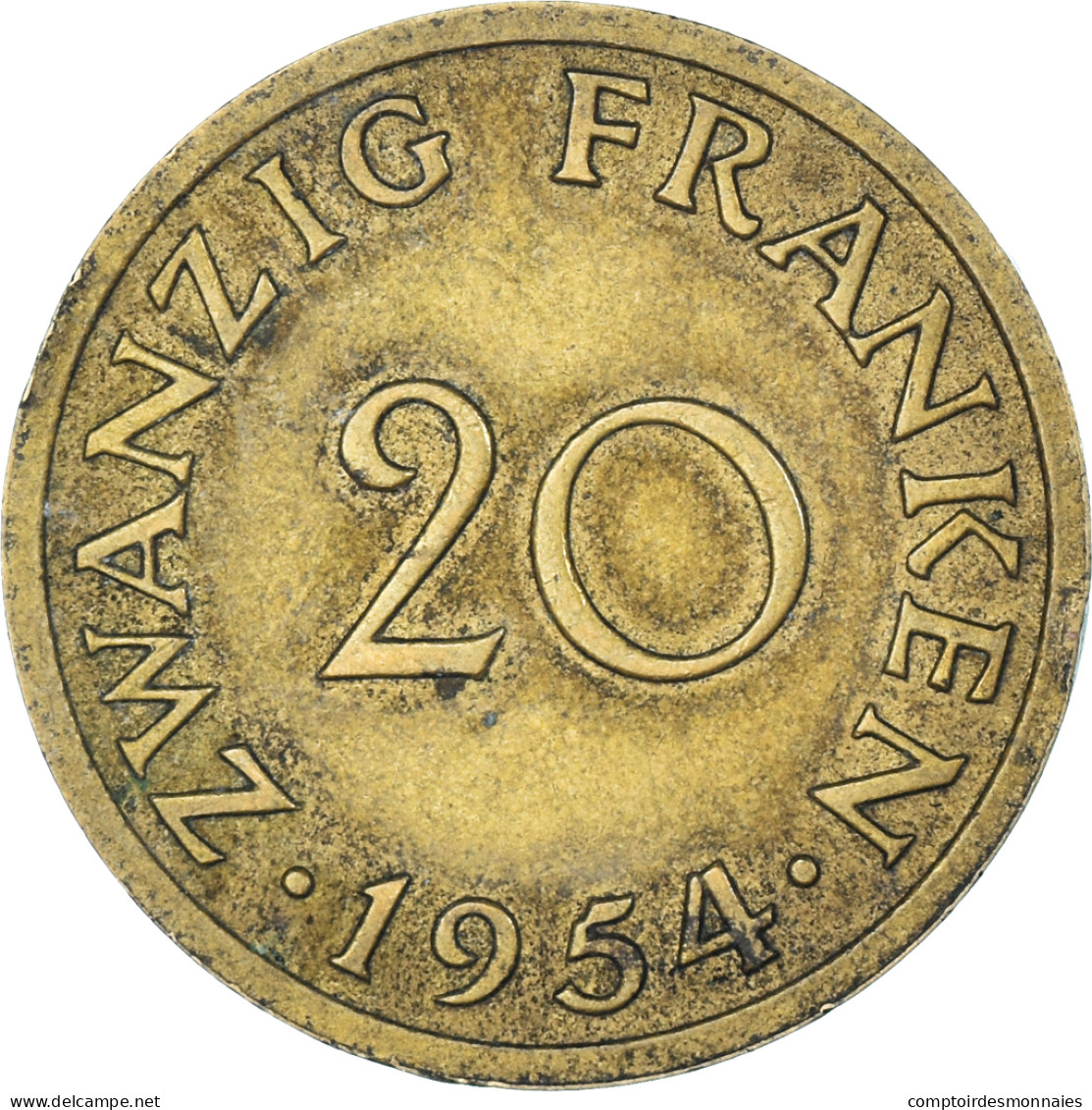 Monnaie, Saare, 20 Franken, 1954 - 20 Francos