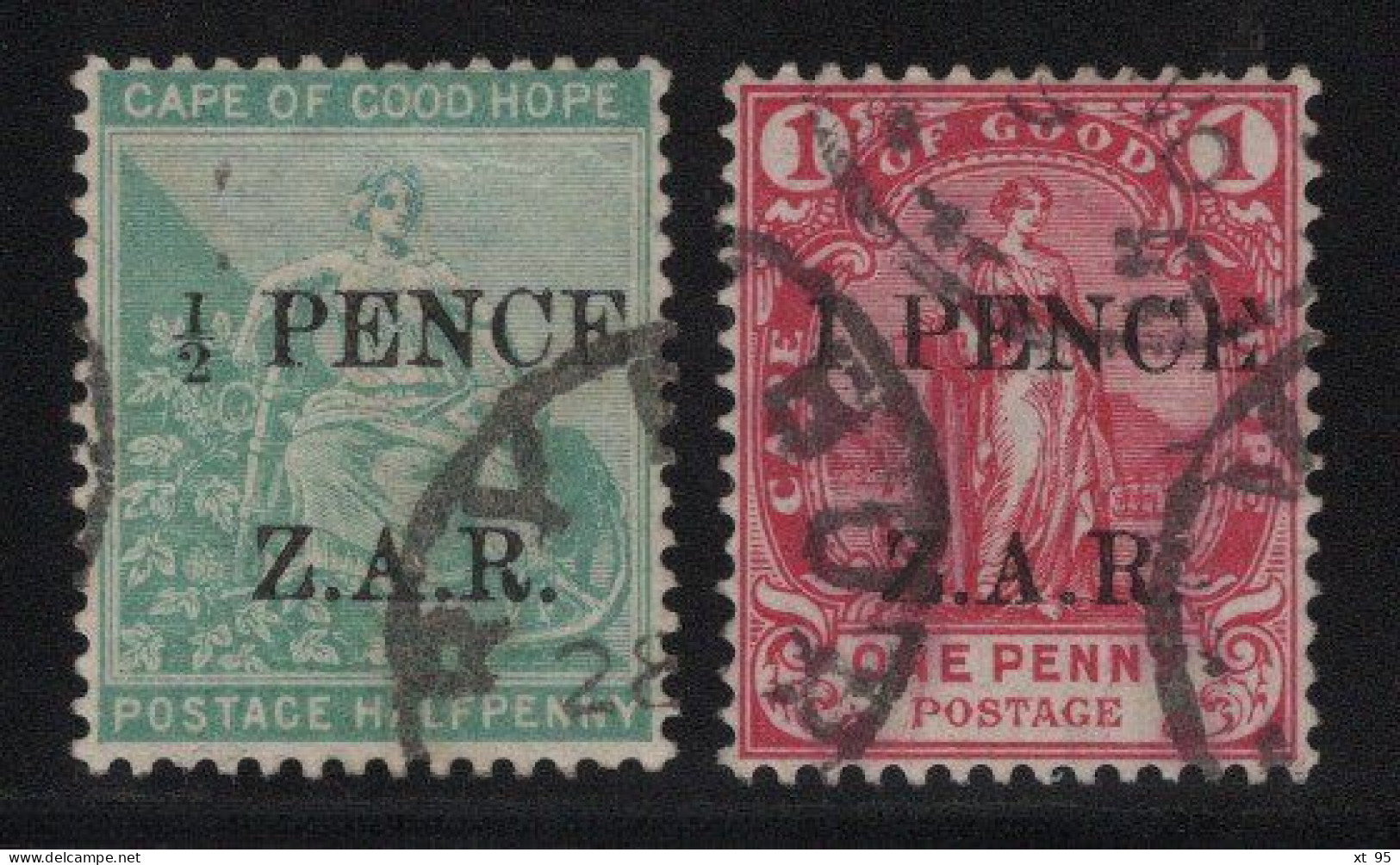 Cap De Bonne Esperance - Guerre Anglo-Boer - N°1 + N°2 Obliteres - Cote 275€ - Cape Of Good Hope (1853-1904)