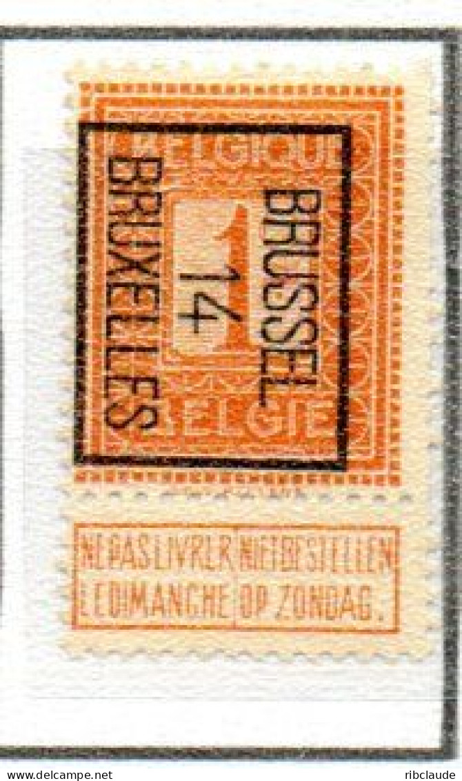 Préo Typo BRUXELLES 14 - Typo Precancels 1912-14 (Lion)