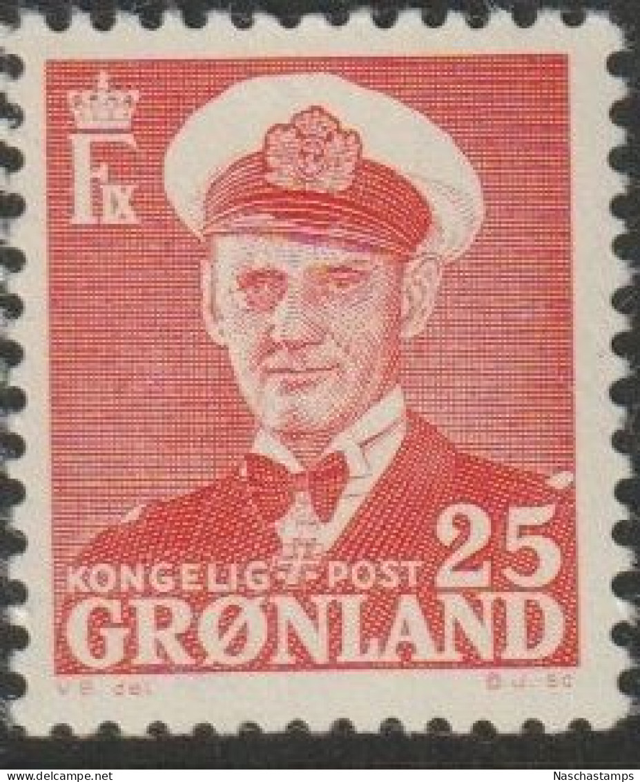 Greenland 1950 25o King Frederik IX MNH - Unused Stamps