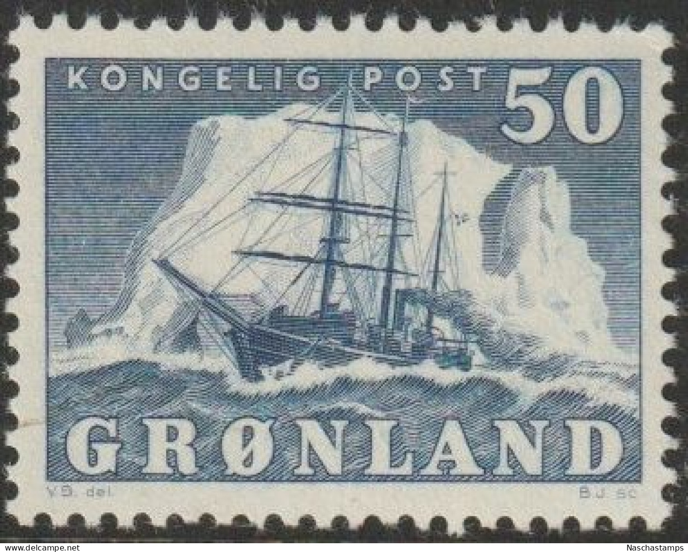 Greenland 1950 The Arctic Vessel "Gustav Holm"  50o MNH - Nuovi