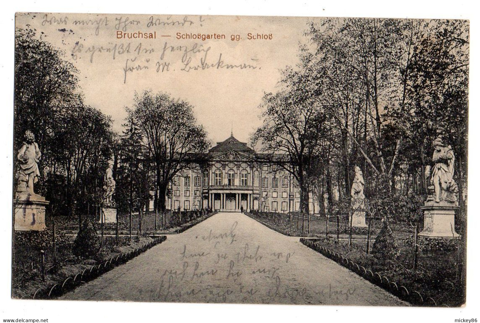 Allemagne---BRUCHSAL---1914 -- Schlossgarten  Gg  Schloss.....timbre.....cachet - Bruchsal