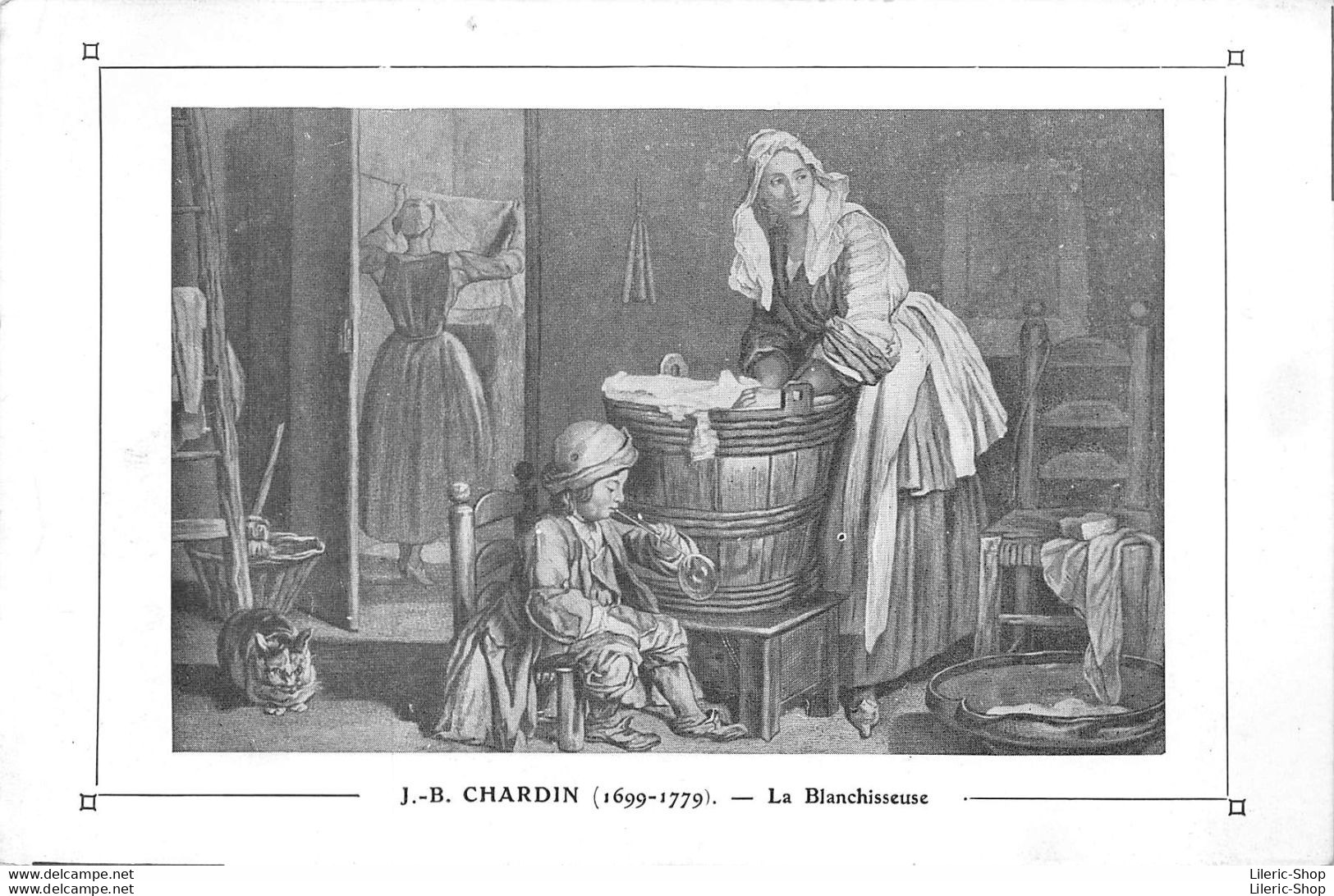 CPA RÉCOMPENSE SCOLAIRE - J.-B. CHARDIN (1699-1779). - La Blanchisseuse. # Peintures Tableaux - Pintura & Cuadros