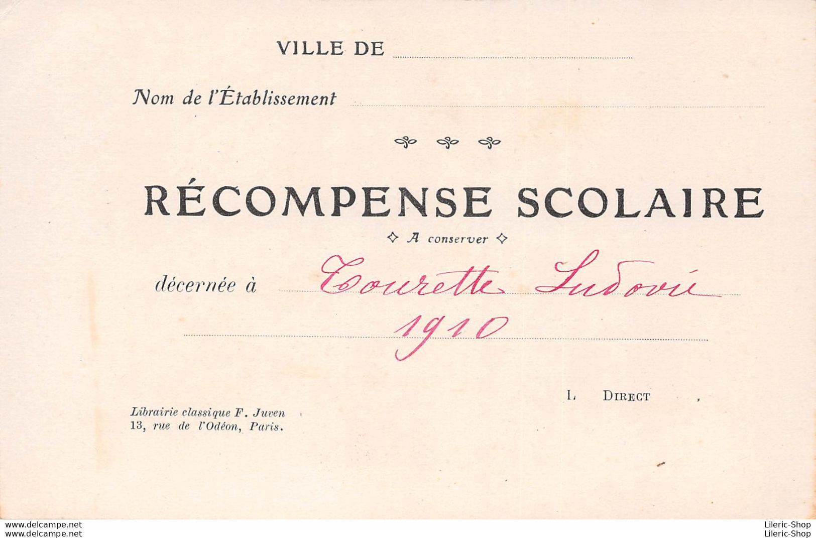 CPA RÉCOMPENSE SCOLAIRE - Pho . N. D.  Les Halles D'Ypres (Belgique), XIV ème Siècle - Ieper