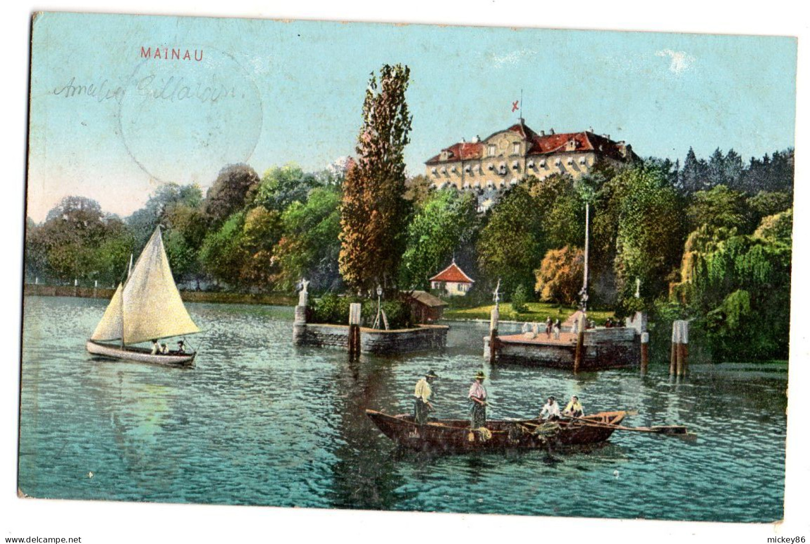 Allemagne---KONSTANZ --Insel  MAINAU--1909 -- ( Animée) -- Voile--pêcheurs --- - Konstanz