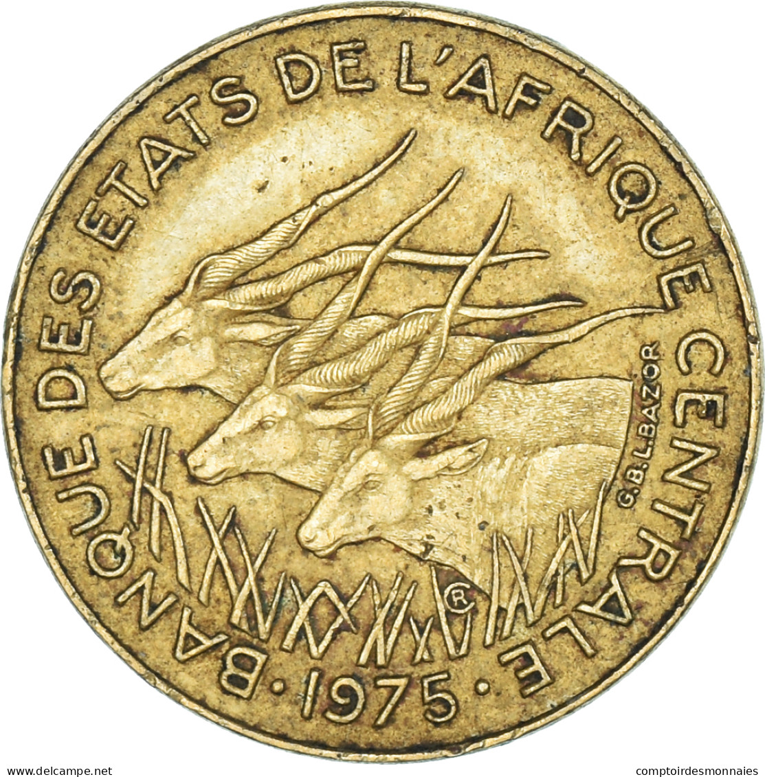 Monnaie, États De L'Afrique Centrale, 5 Francs, 1975 - Repubblica Centroafricana