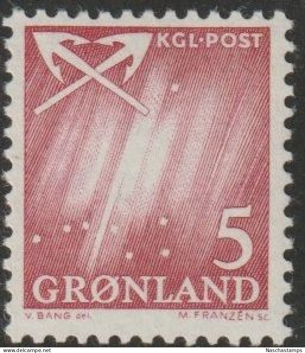 Greenland 1963 Northern Lights 5o MNH - Ongebruikt