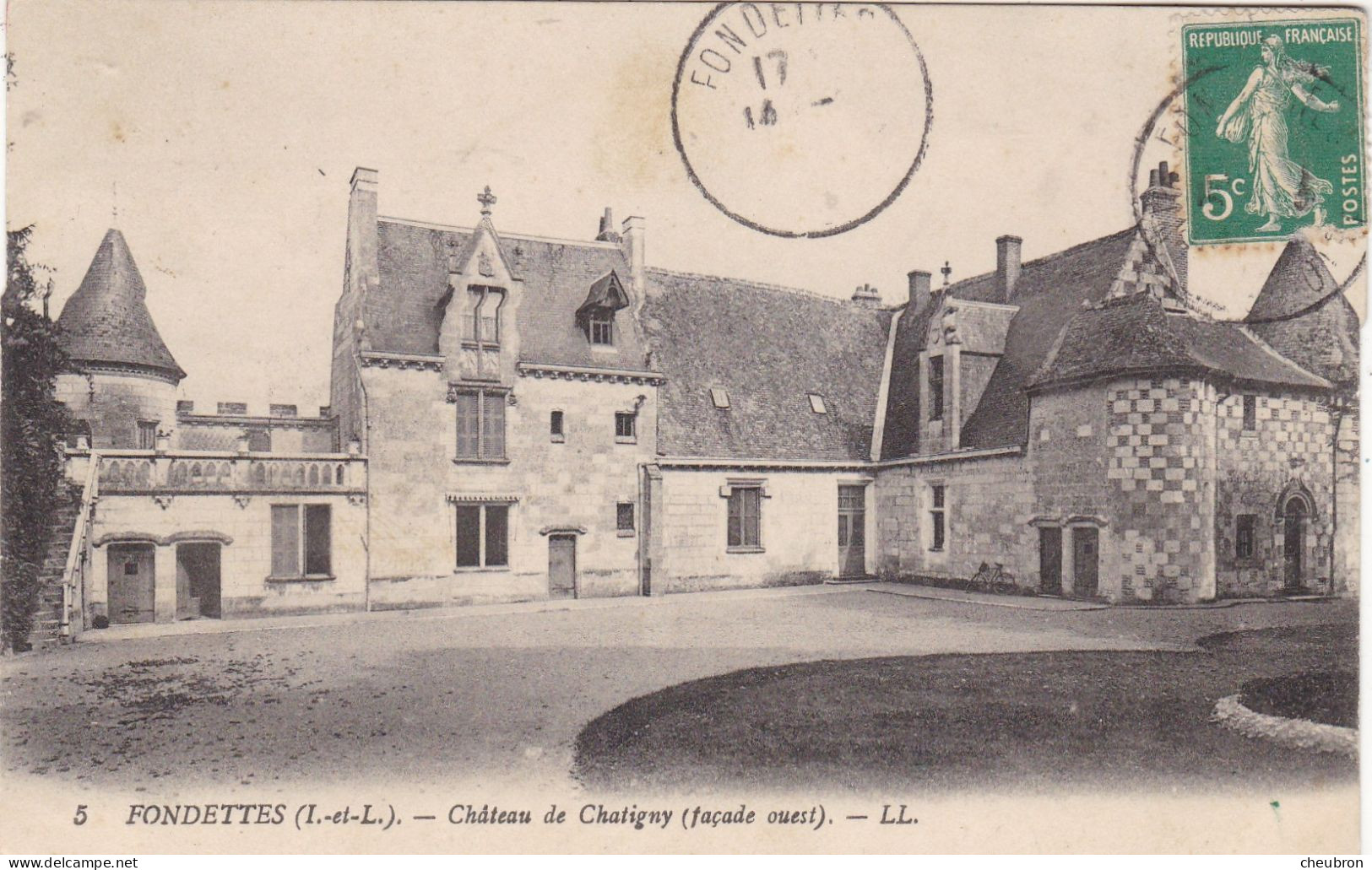 37. FONDETTES. CPA. CHÂTEAU DE CHATIGNY. ANNEE 1915 + TEXTE - Fondettes