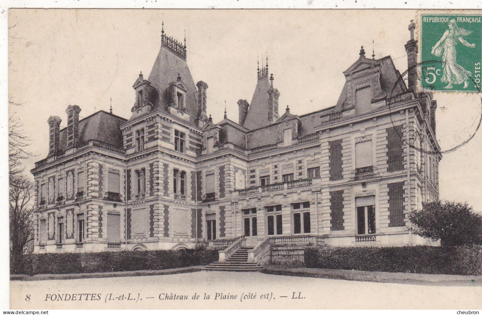 37. FONDETTES. CPA. CHÂTEAU DE LA PLAINE. ANNEE 1915 + TEXTE - Fondettes