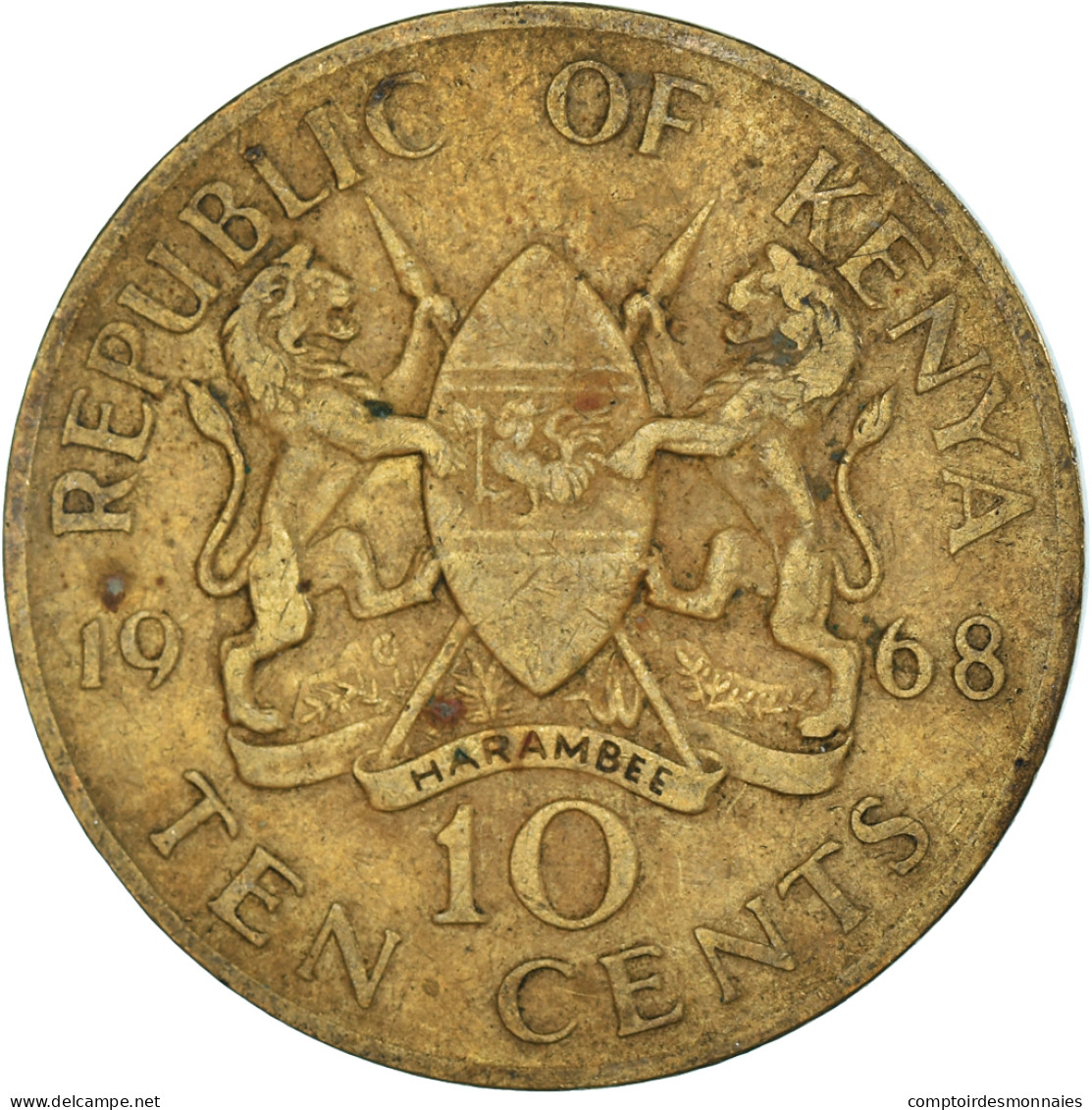 Monnaie, Kenya, 10 Cents, 1968 - Kenia