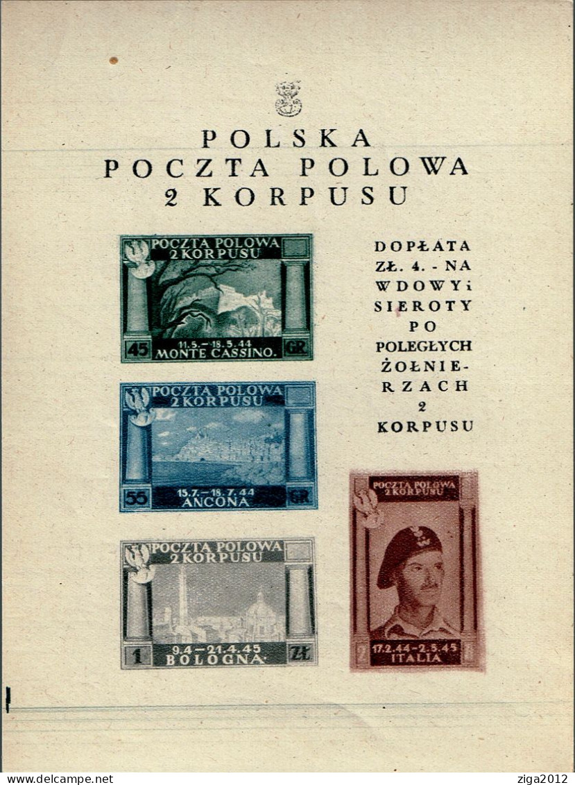 CORPO POLACCO  - FOGLIETTO MNH - 1946-47 Corpo Polacco Periode
