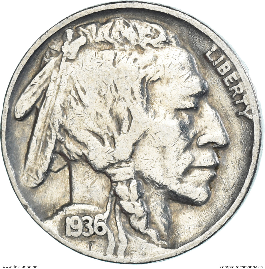 Monnaie, États-Unis, 5 Cents, 1936 - 1913-1938: Buffalo