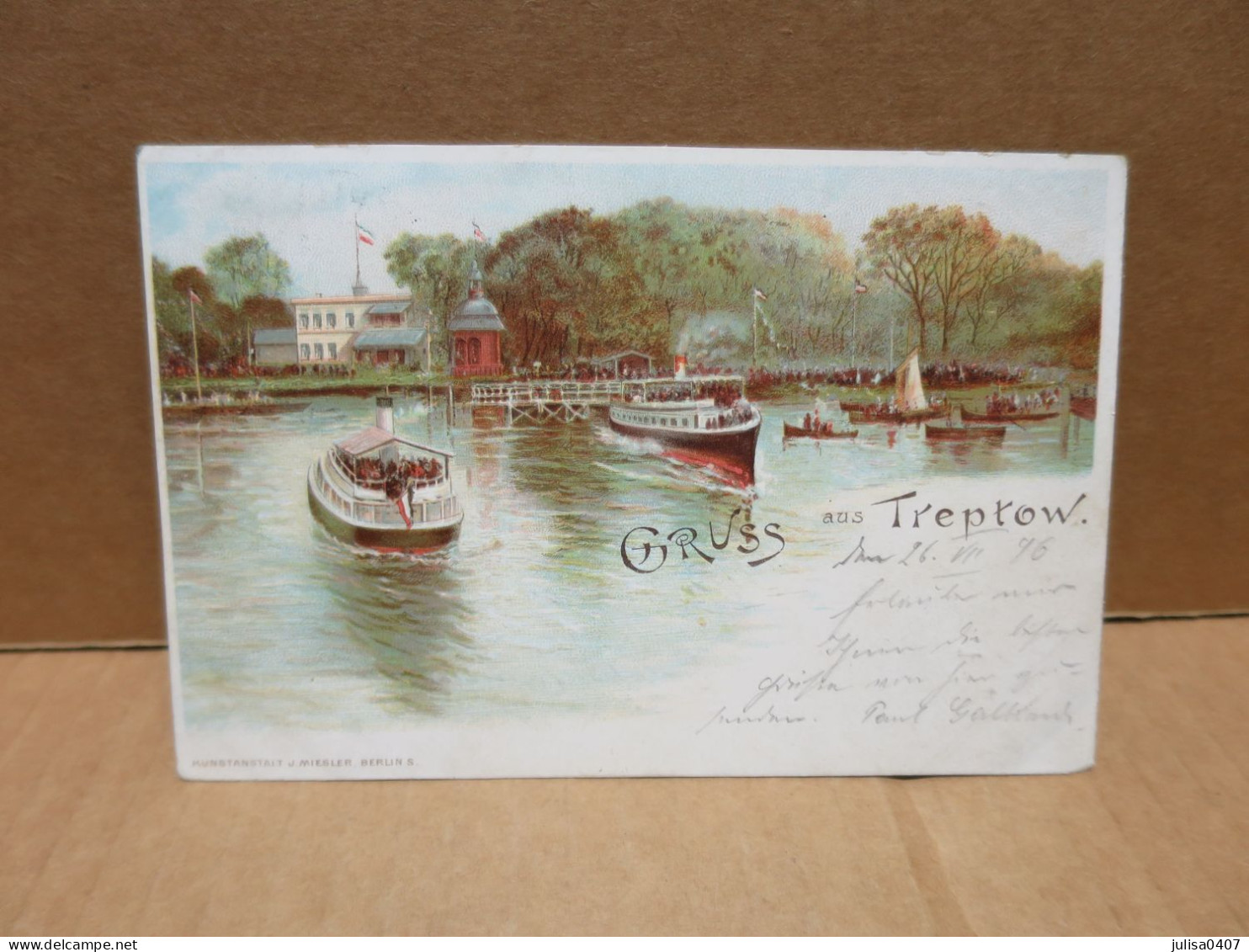 BERLIN TREPTOW (Allemagne) Précurseur Carte Gruss Circulée 1896 - Treptow