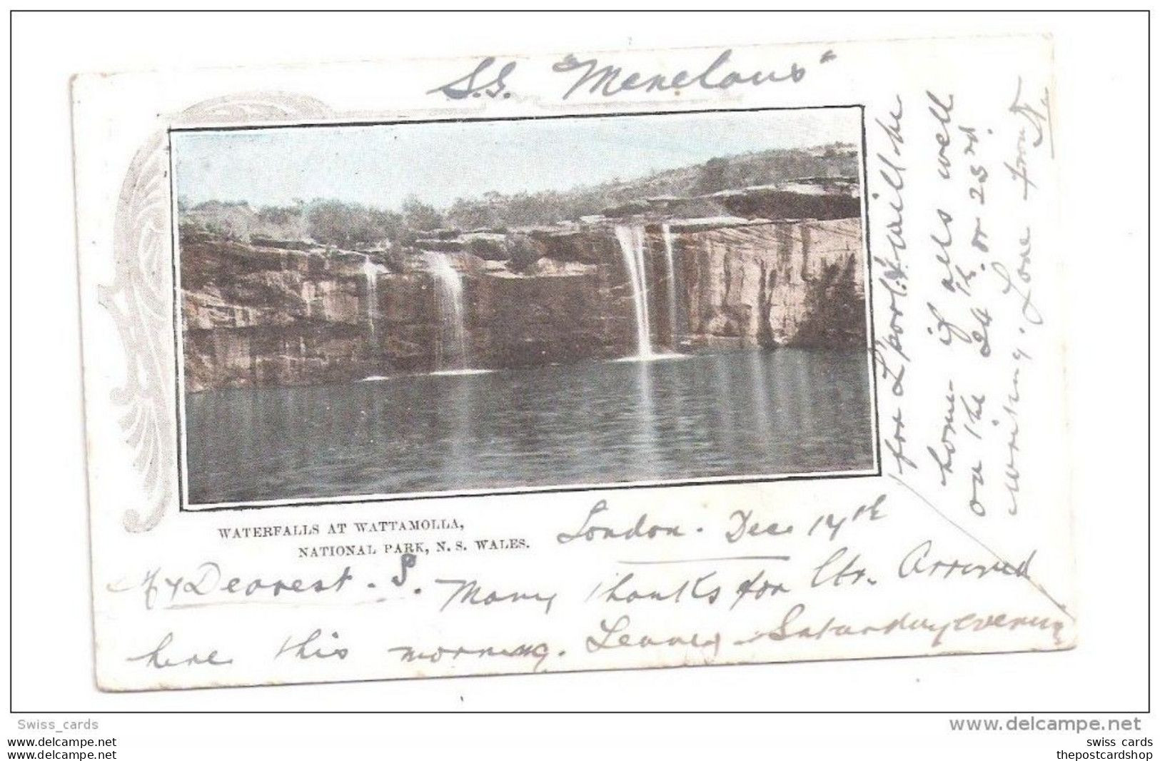 Waterfalls At Wattamolla National Park NSW Australia EARLY UNDIVIDED BACK AUSTRALIA VICTORIA DOCKS POSTMARK ?? - Andere & Zonder Classificatie