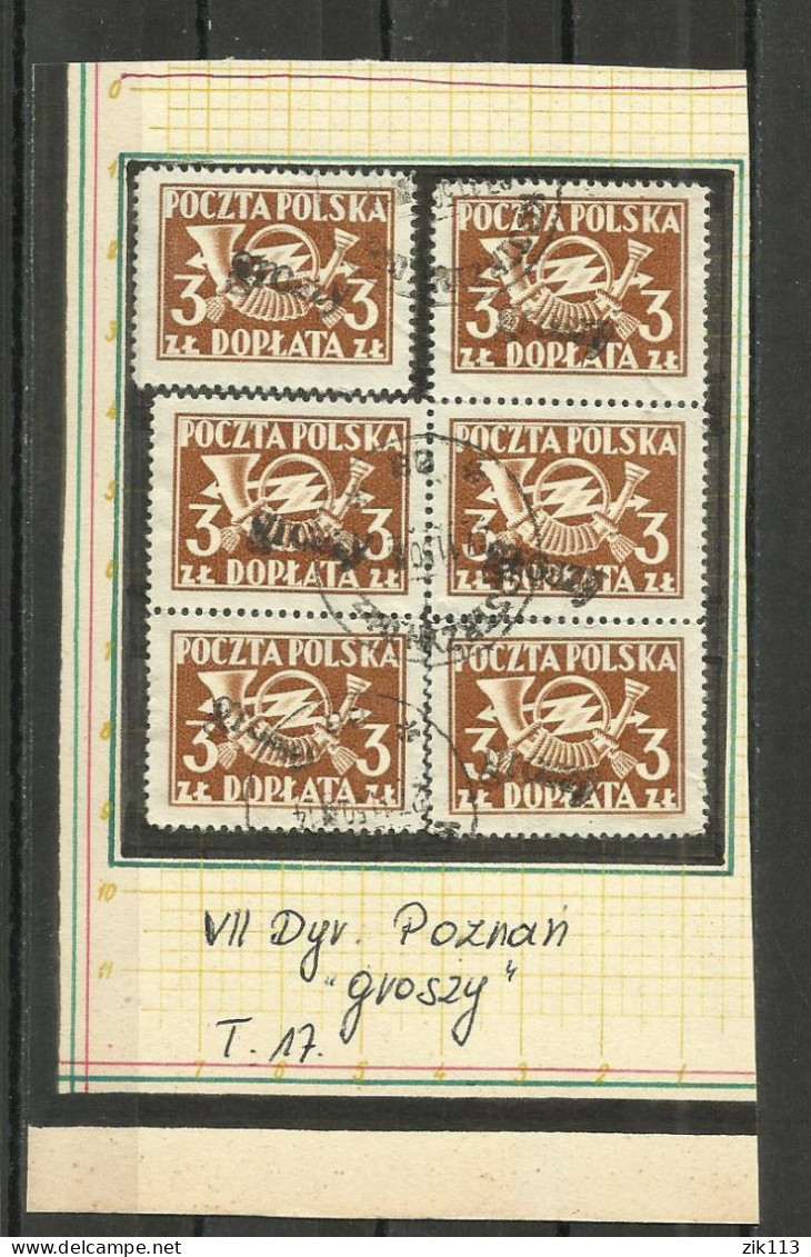 Poland 1950 -  Postge Due ,Overprint "Groszy" , Used - Segnatasse