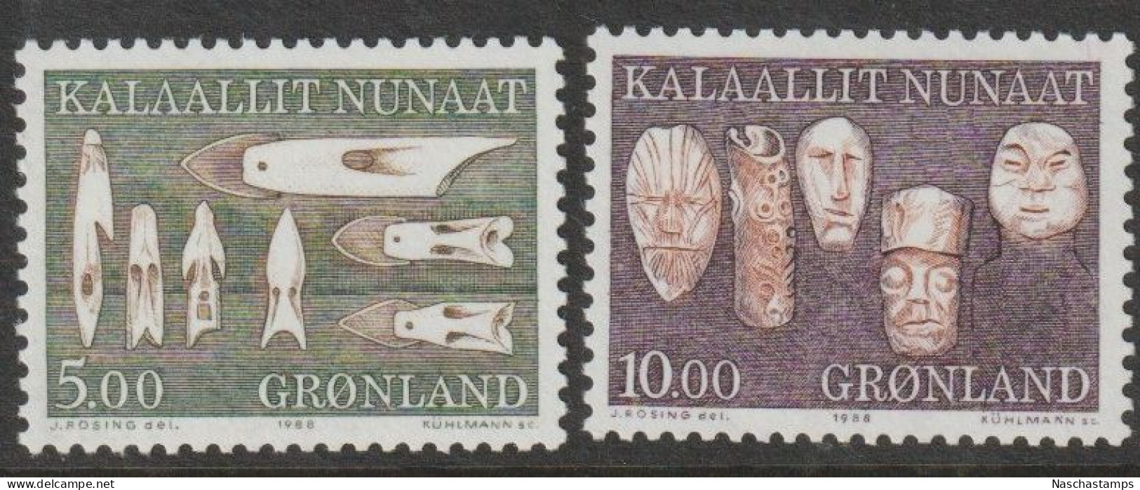 Greenland 1988 5.00 & 10.00k Ethnographyr MNH - Ongebruikt