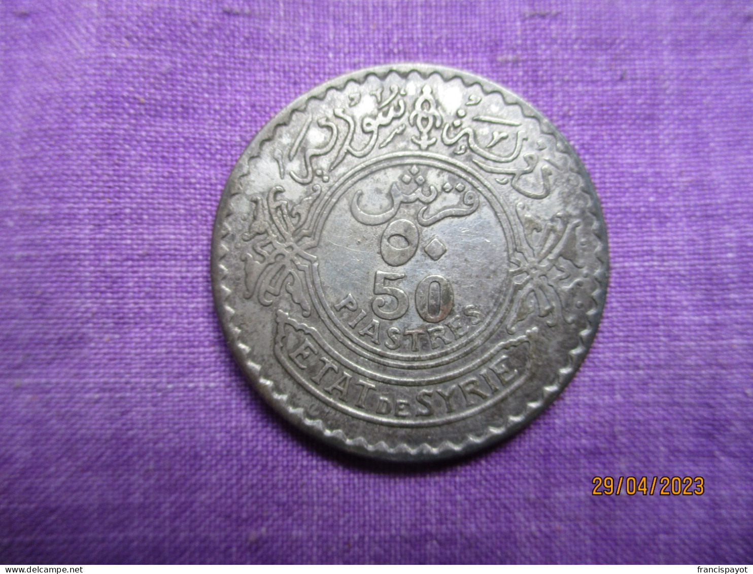 Syria: 50 Piastres 1929 (silver) - Syrie