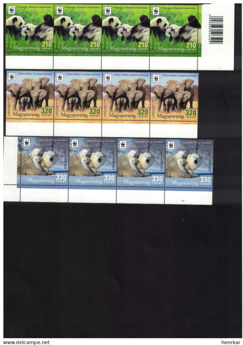 Hungary 2018 WWF Fauna Three Stripe Of 4 Stamps MNH OG - Nuovi