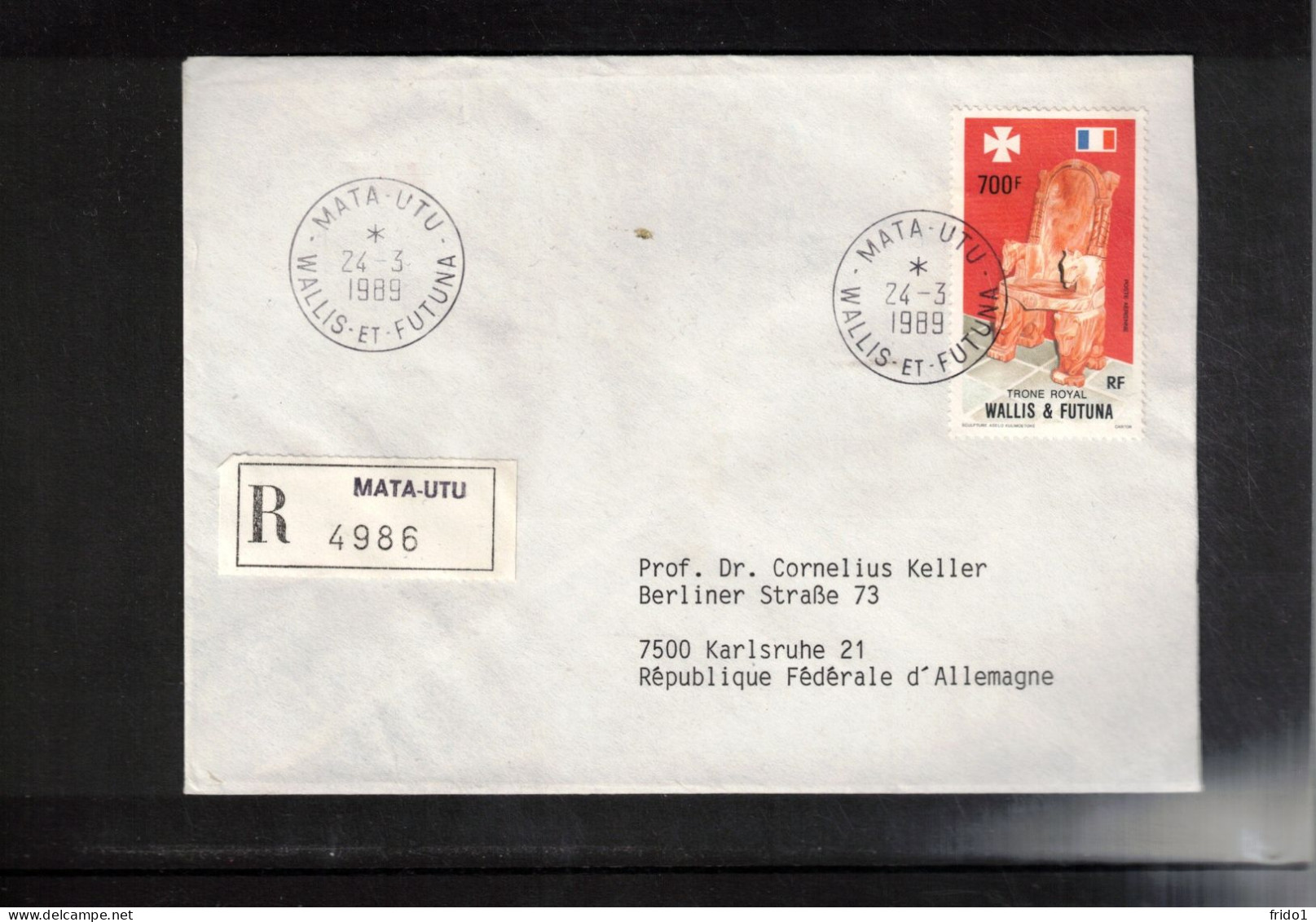 Wallis Et Futuna 1989 Interesting Airmail Registered Letter - Lettres & Documents