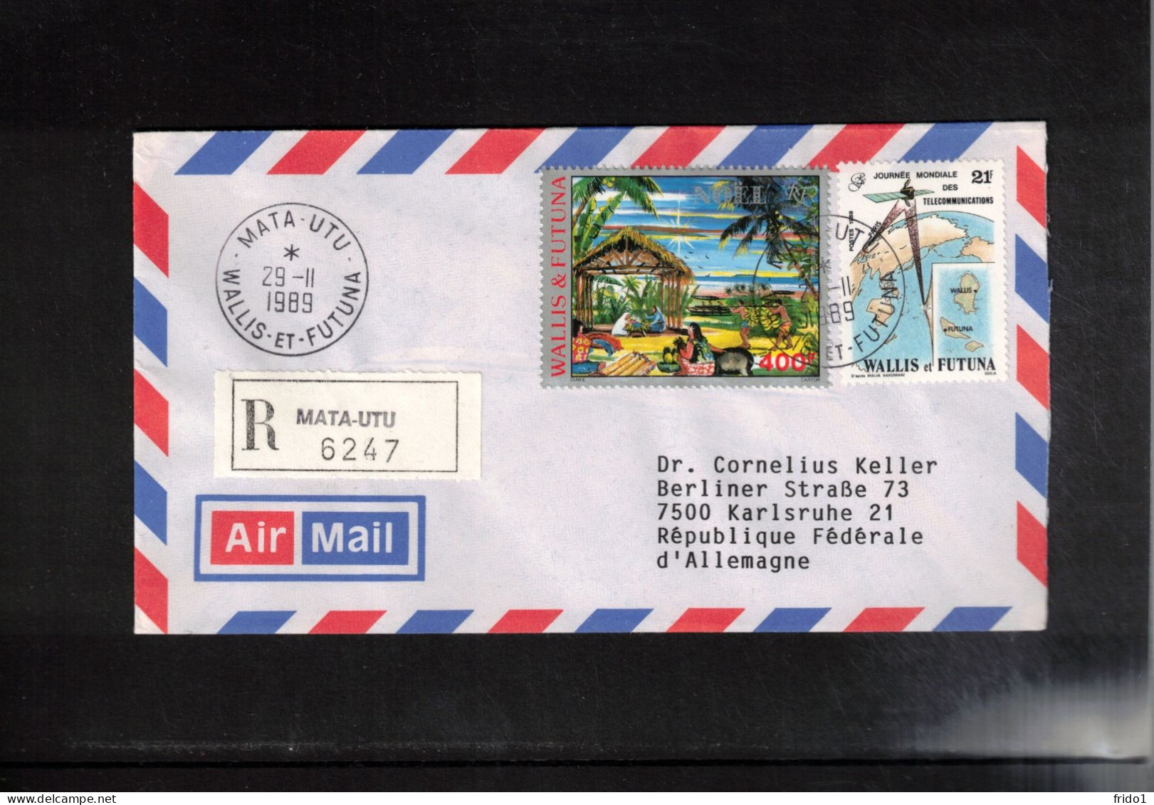 Wallis Et Futuna 1989 Interesting Airmail Registered Letter - Cartas & Documentos