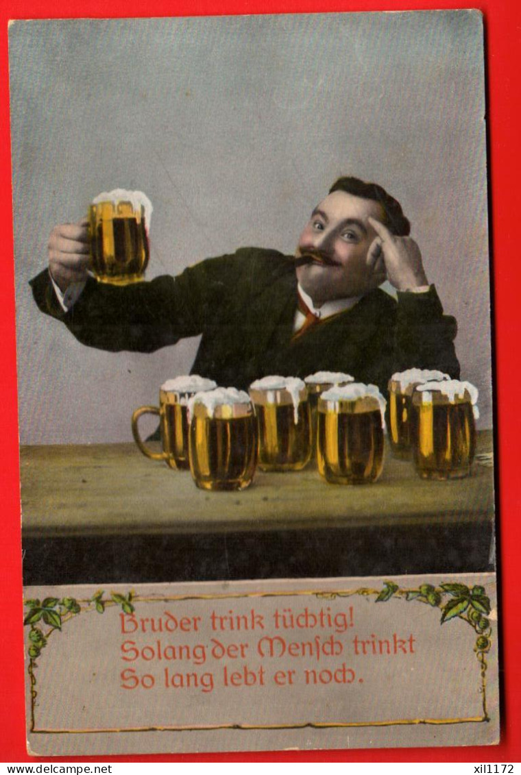 GCH-21  Buveur De Bière. Bruder Trink Tüchtig Solange Der Mensch Trinkt, So Lang Lebt Er Noch. Circ. Sous Enveloppe - Restaurants