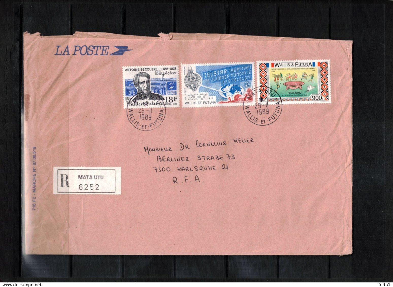 Wallis Et Futuna 1989 Interesting Registered Letter - Storia Postale