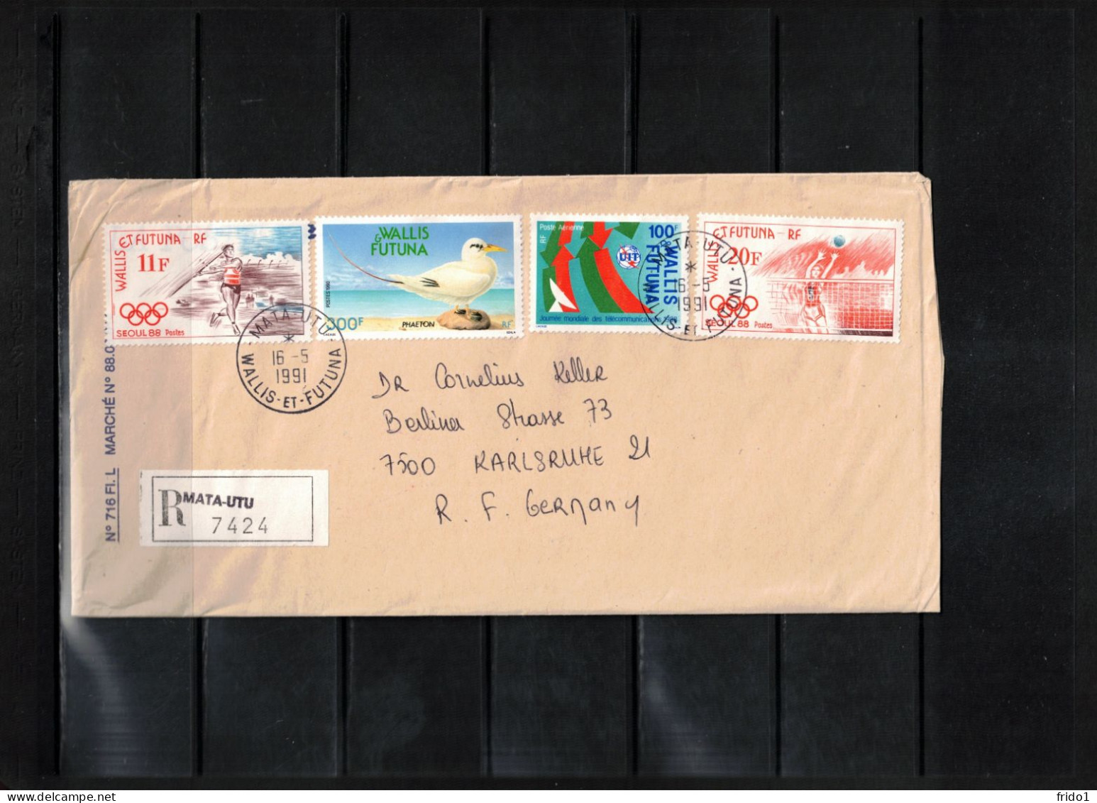 Wallis Et Futuna 1991 Interesting Registered Letter - Covers & Documents