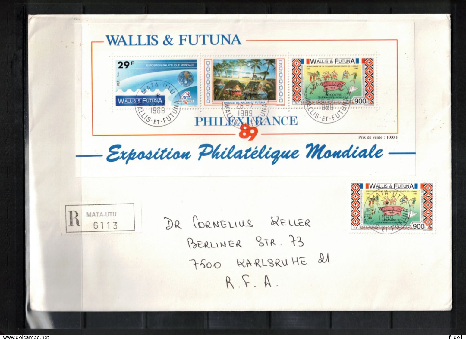 Wallis Et Futuna 1989 Interesting Registered Letter - PHILEXFRANCE - Lettres & Documents