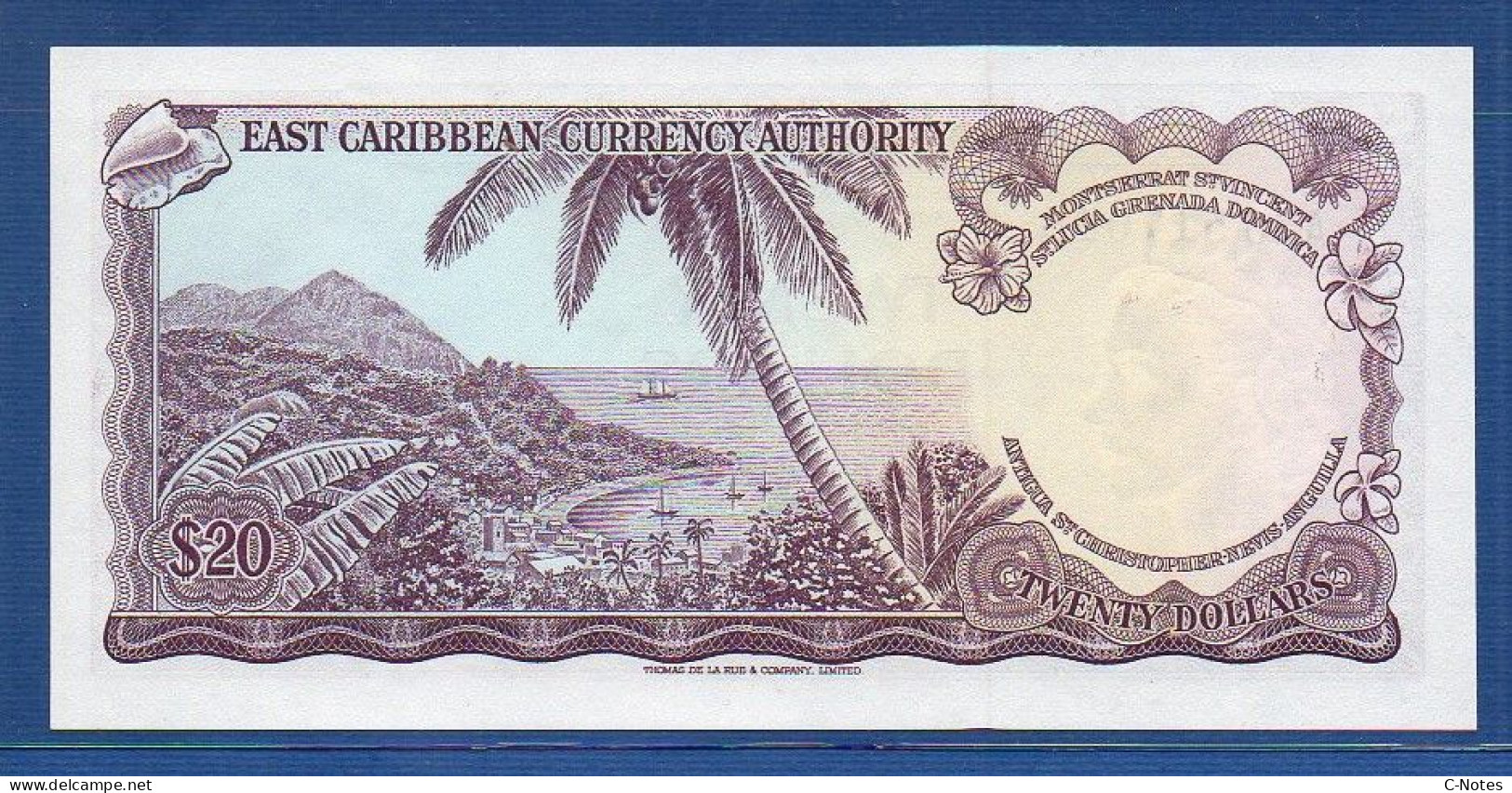 EAST CARIBBEAN STATES - St. Lucia - P.15L – 20 Dollars ND (1965) UNC, S/n A23 517088 - East Carribeans