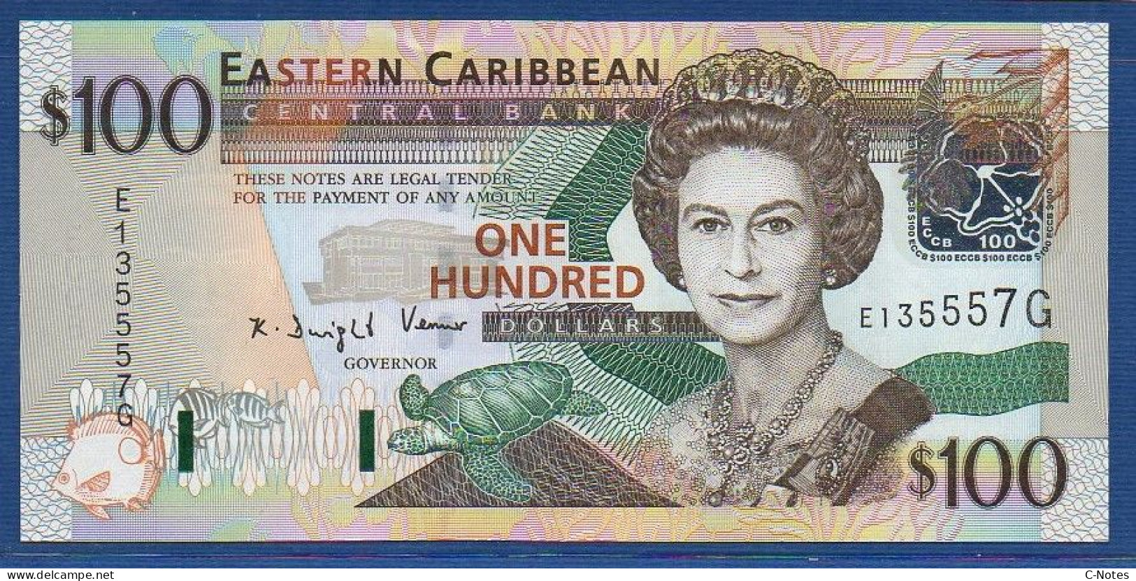 EAST CARIBBEAN STATES - Grenada - P.46G – 100 Dollars ND (2003) UNC, S/n E135557G - East Carribeans