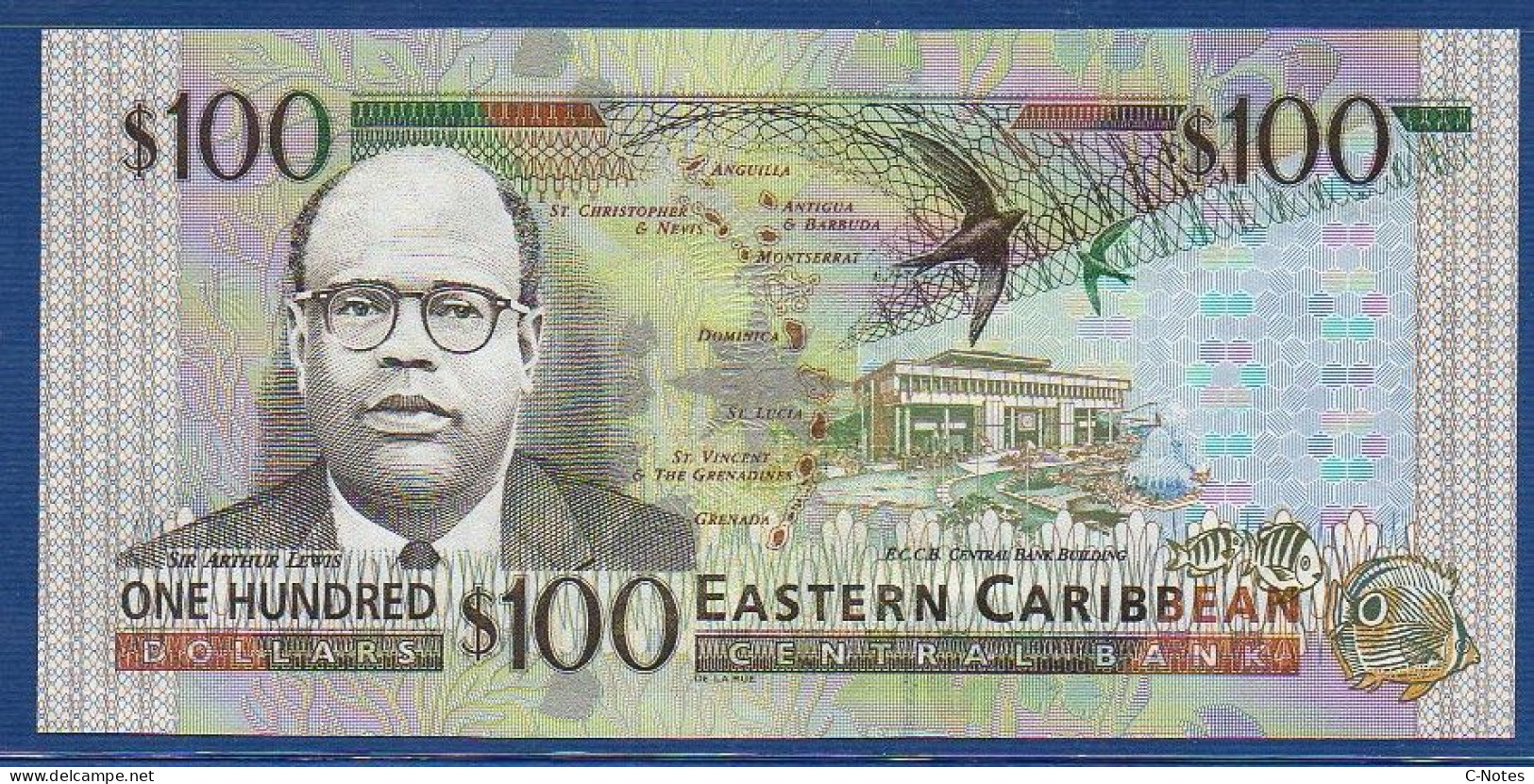 EAST CARIBBEAN STATES - Dominica - P.41D – 100 Dollars ND (2000) UNC, S/n C224944D - East Carribeans