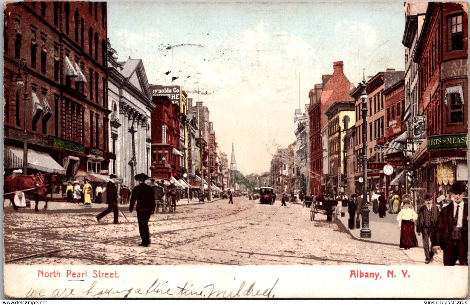 New York Albany Trolley On North Pearl Street 1907 - Albany