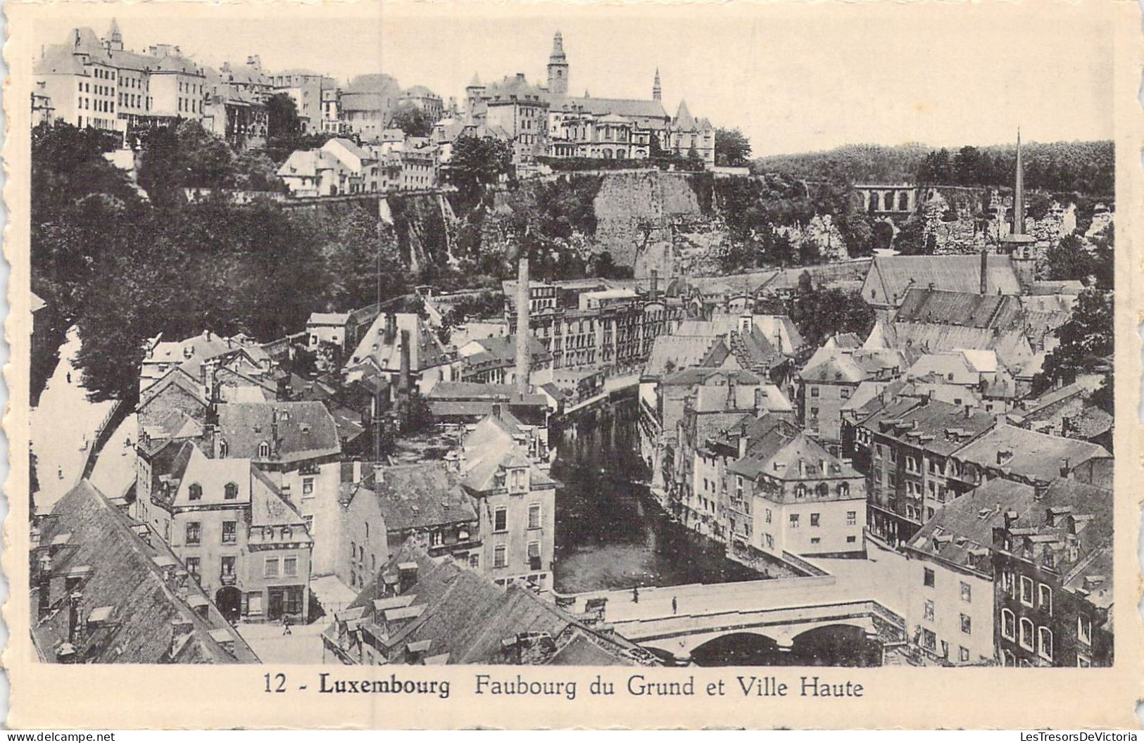 LUXEMBOURG - Faubourg Du Grund Et Ville Haute - Carte Postale Ancienne - Luxemburg - Stad