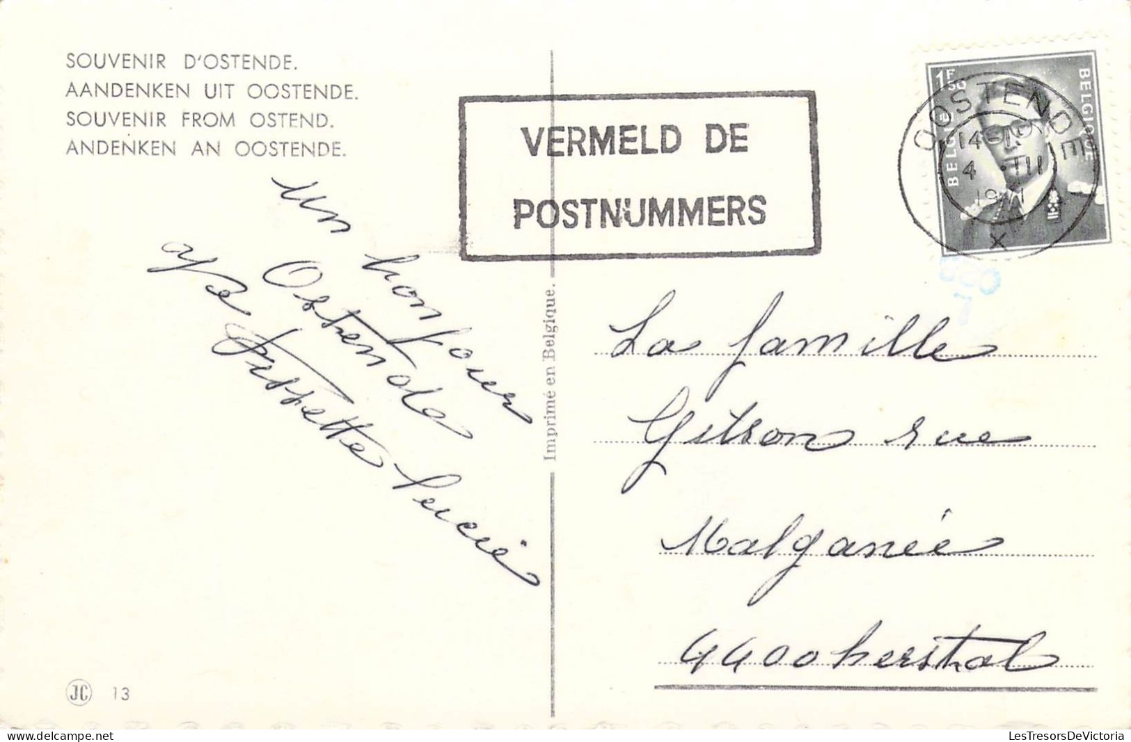 BELGIQUE - Ostende - Souvenir D'Ostende - Carte Postale Ancienne - Oostende