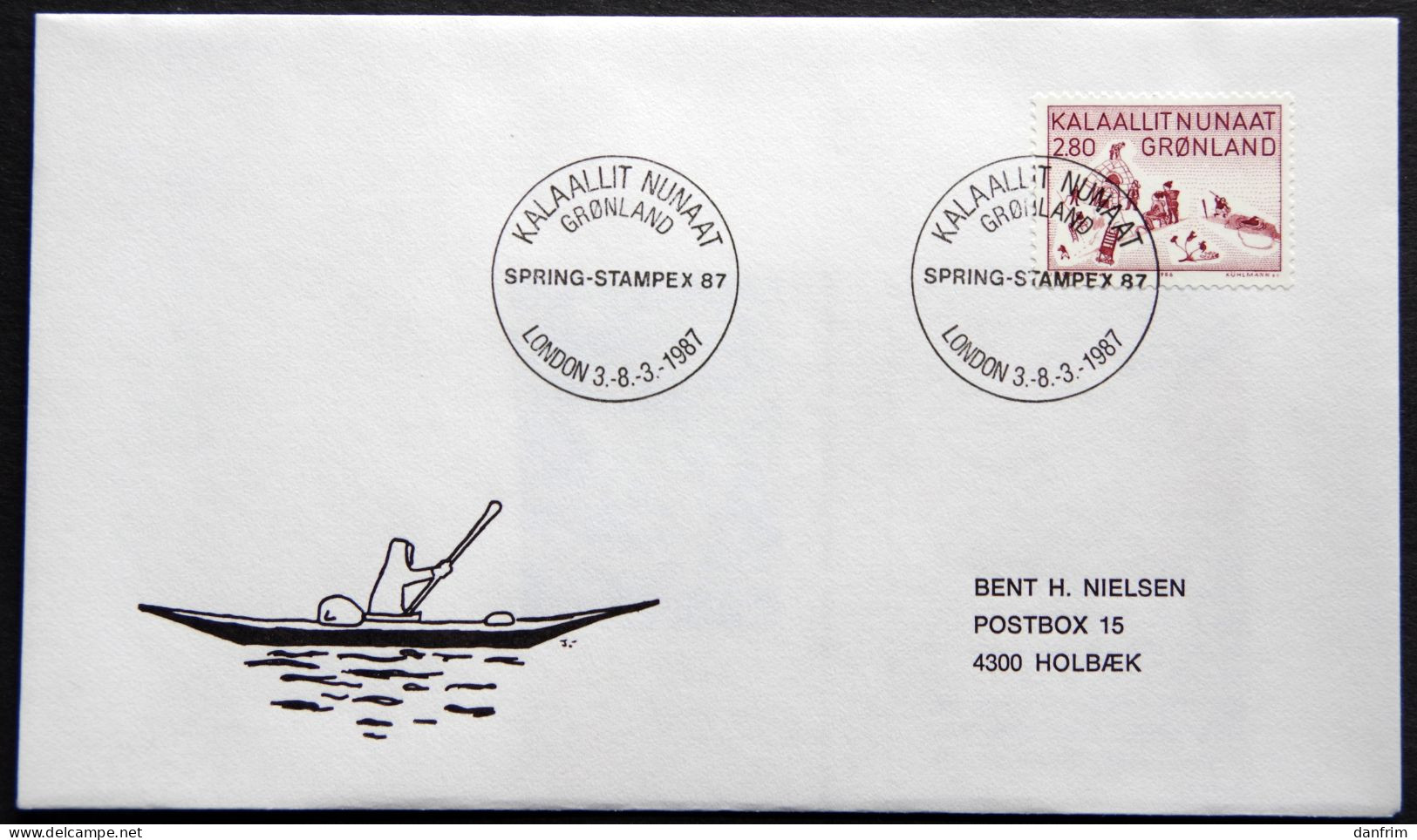 Greenland 1987 SPECIAL POSTMARKS.SPRING-STAMPEX 87 LONDON 3.-8.-3-1987 ( Lot 949) - Briefe U. Dokumente