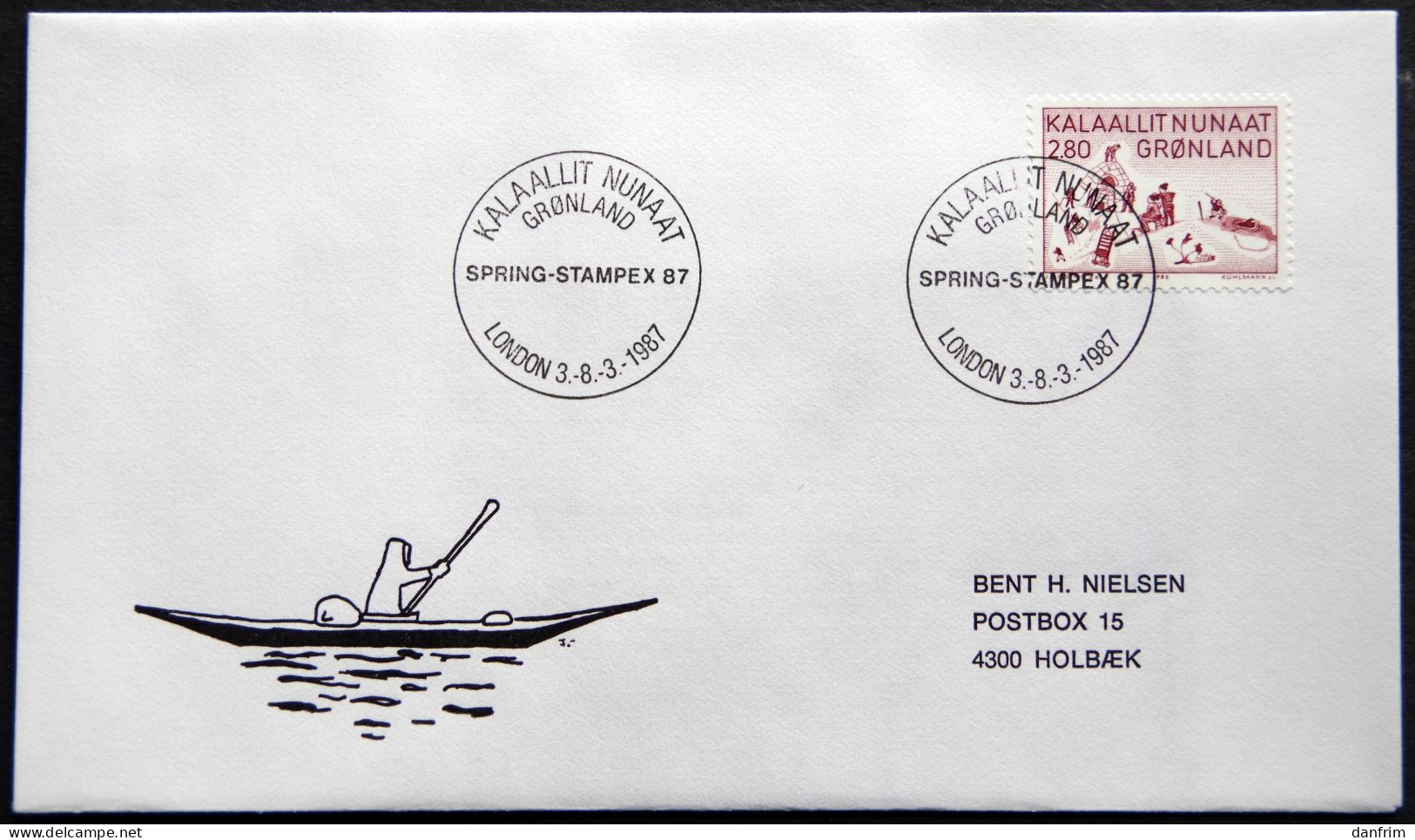 Greenland 1987 SPECIAL POSTMARKS.SPRING-STAMPEX 87 LONDON 3.-8.-3-1987 ( Lot 879) - Brieven En Documenten