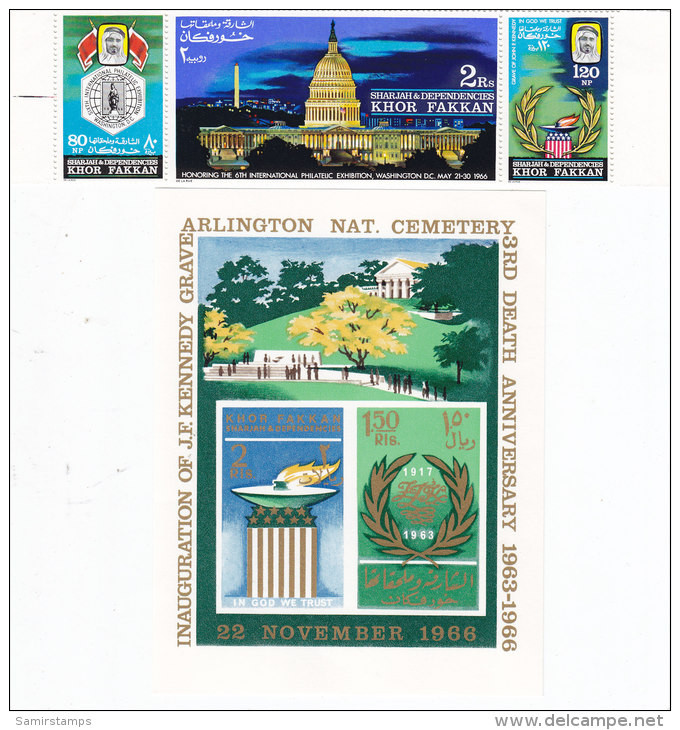 Khor Fakkan,J.F. Kenndy Ann. Cplte 3 Stamps + S.sheet MNH - Khor Fakkan
