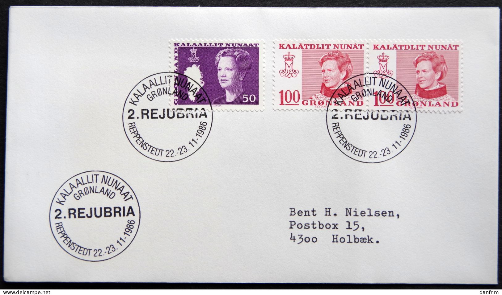 Greenland 1986 SPECIAL POSTMARKS.   2.REJUBRIA  22-23-11 1986( Lot 949) - Briefe U. Dokumente