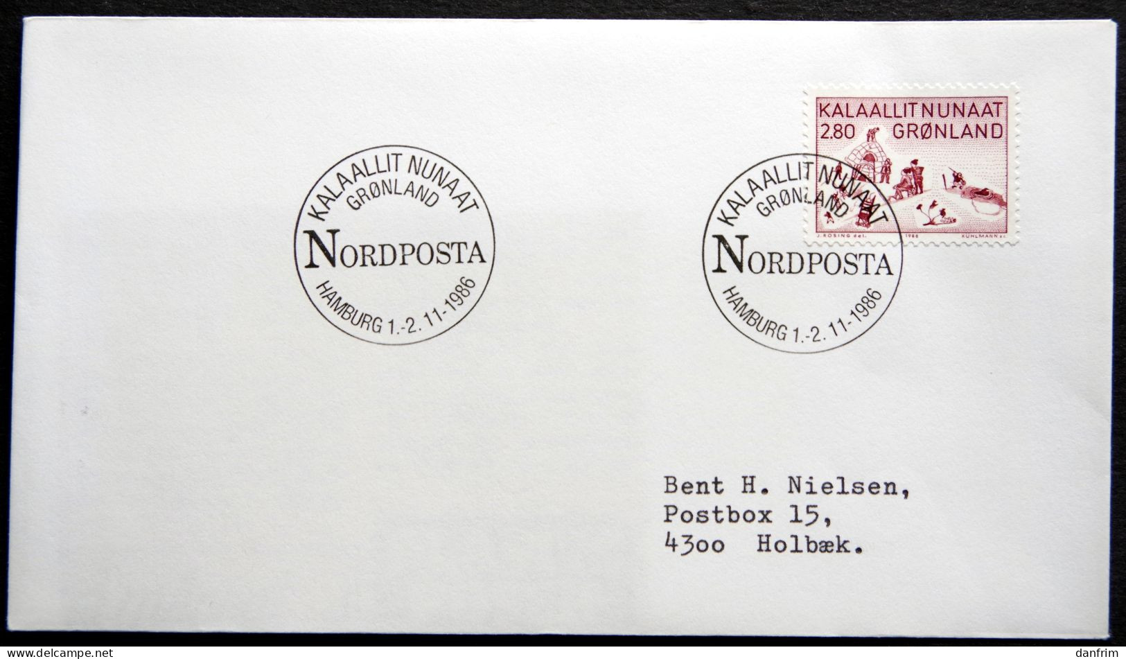 Greenland 1986 SPECIAL POSTMARKS. NORDPOSTA HAMBURG  1-2-11 1986( Lot 886) - Covers & Documents