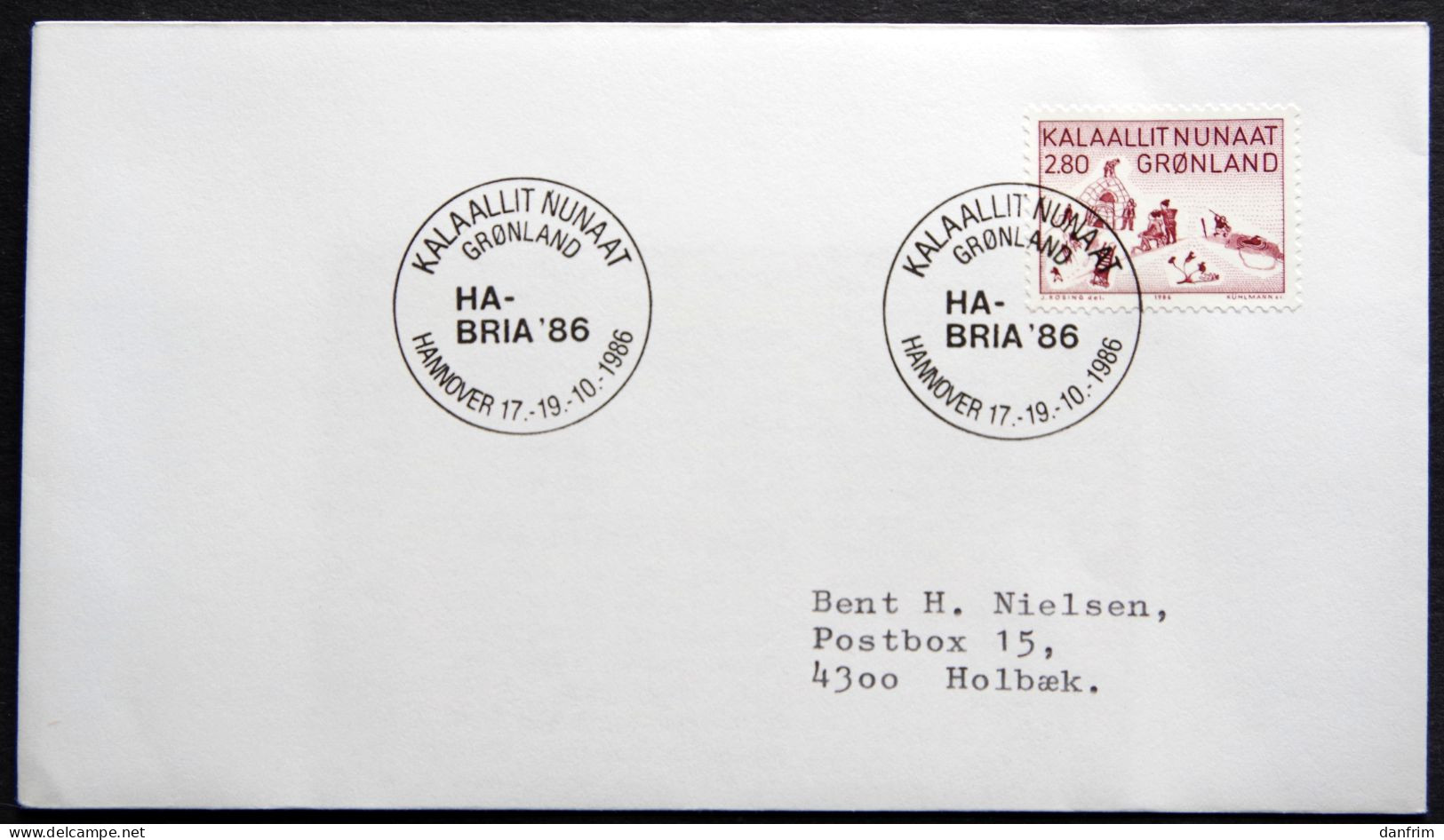 Greenland 1986 SPECIAL POSTMARKS.HA BRIA'86    17-19-10 1986 ( Lot 886) - Lettres & Documents