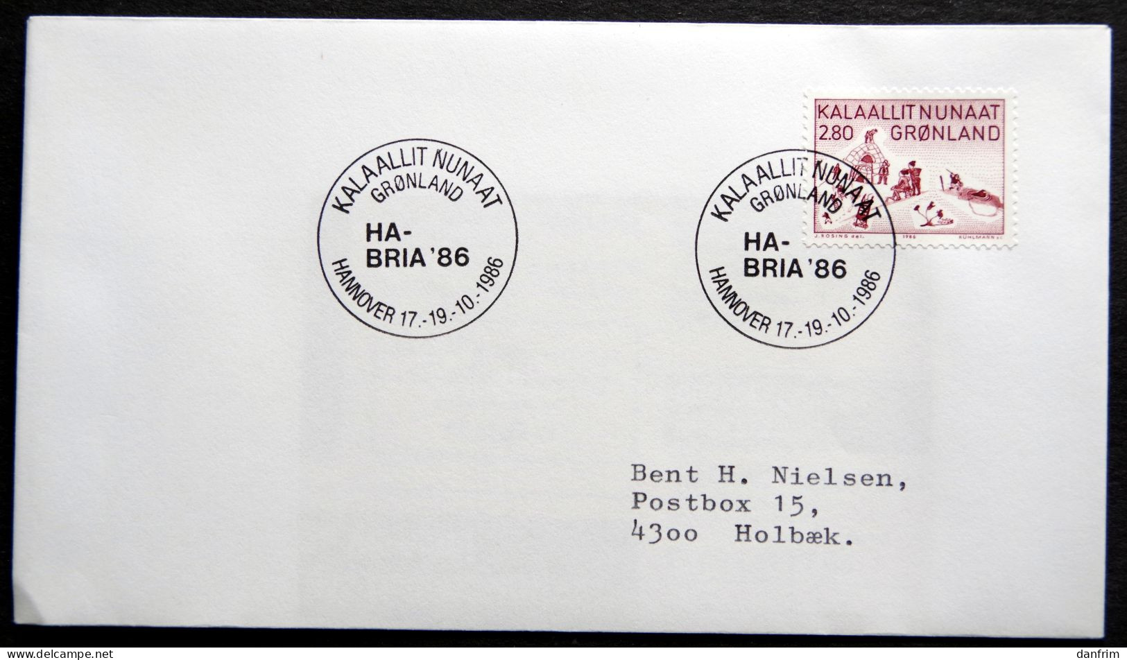 Greenland 1986 SPECIAL POSTMARKS.HA BRIA'86    17-19-10 1986 ( Lot 887) - Covers & Documents