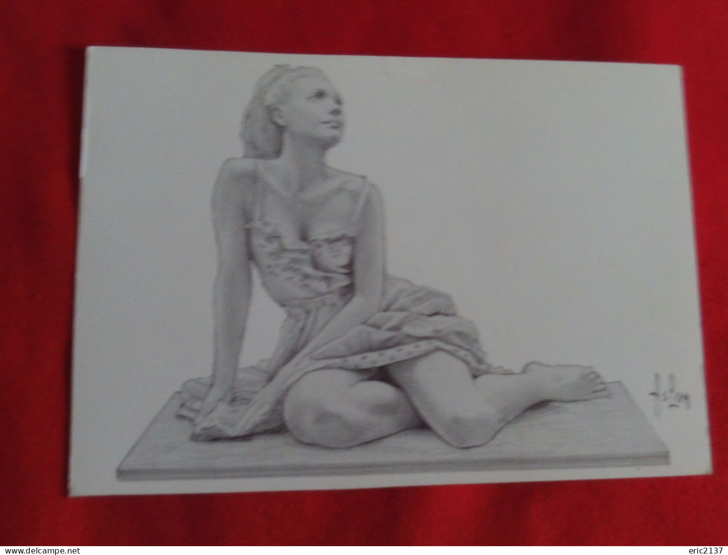 BELLE ILLUSTRATION ..."CROQUIS D'ETUDE POUR UNE STATUETTE".....(re) - Aslan