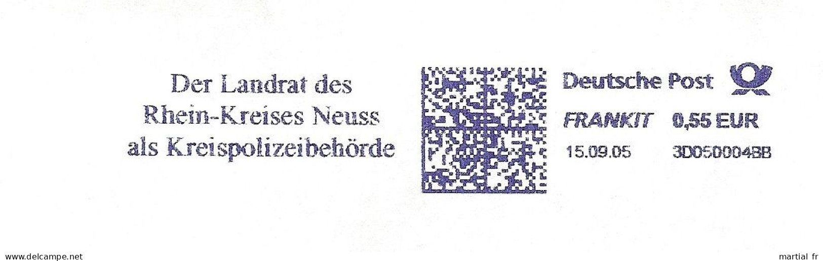 EMA RED METER STAMP FREISTEMPEL ALLEMAGNE DEUTSCHLAND GERMANY POLICE POLICEMAN POLIZEI BEHORDE RHEIN NEUSS - Police - Gendarmerie