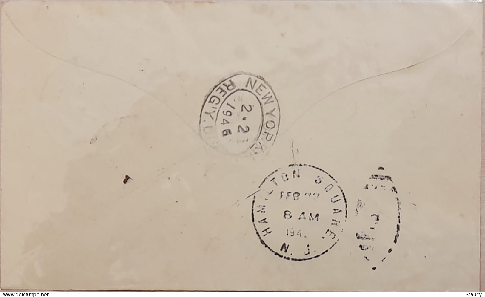 British India 1946 BOMBAY, INDIA REGISTERED Airmail Cover To USA, KG V 6 1/2a Stamps Nice Cancellations On Front & Back - Corréo Aéreo