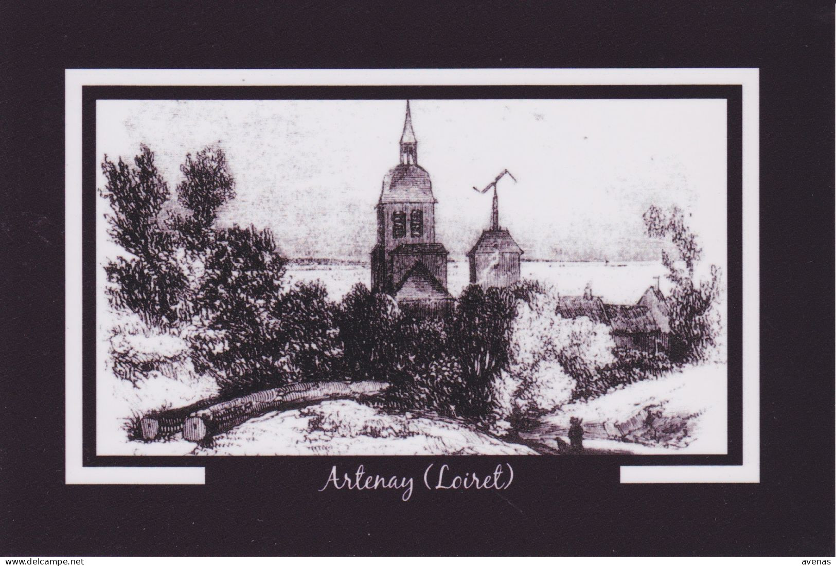 CPM Carte Postale Moderne 45 ARTENAY Gravure Sanctuaire De L'Eglise Avec Station Du Télégraphe Aérien Optique Chappe - Artenay