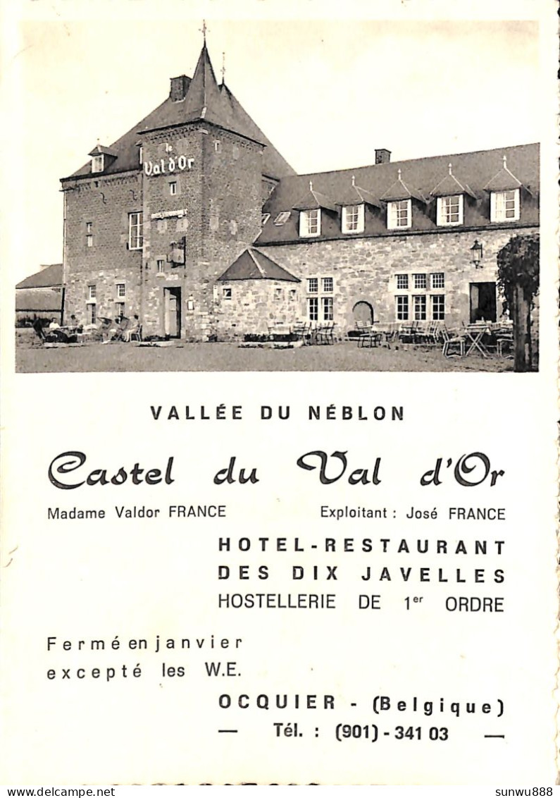 Ocquier - Castel Du Val D'Or - Double Carte Menu Photos 1963 - Clavier