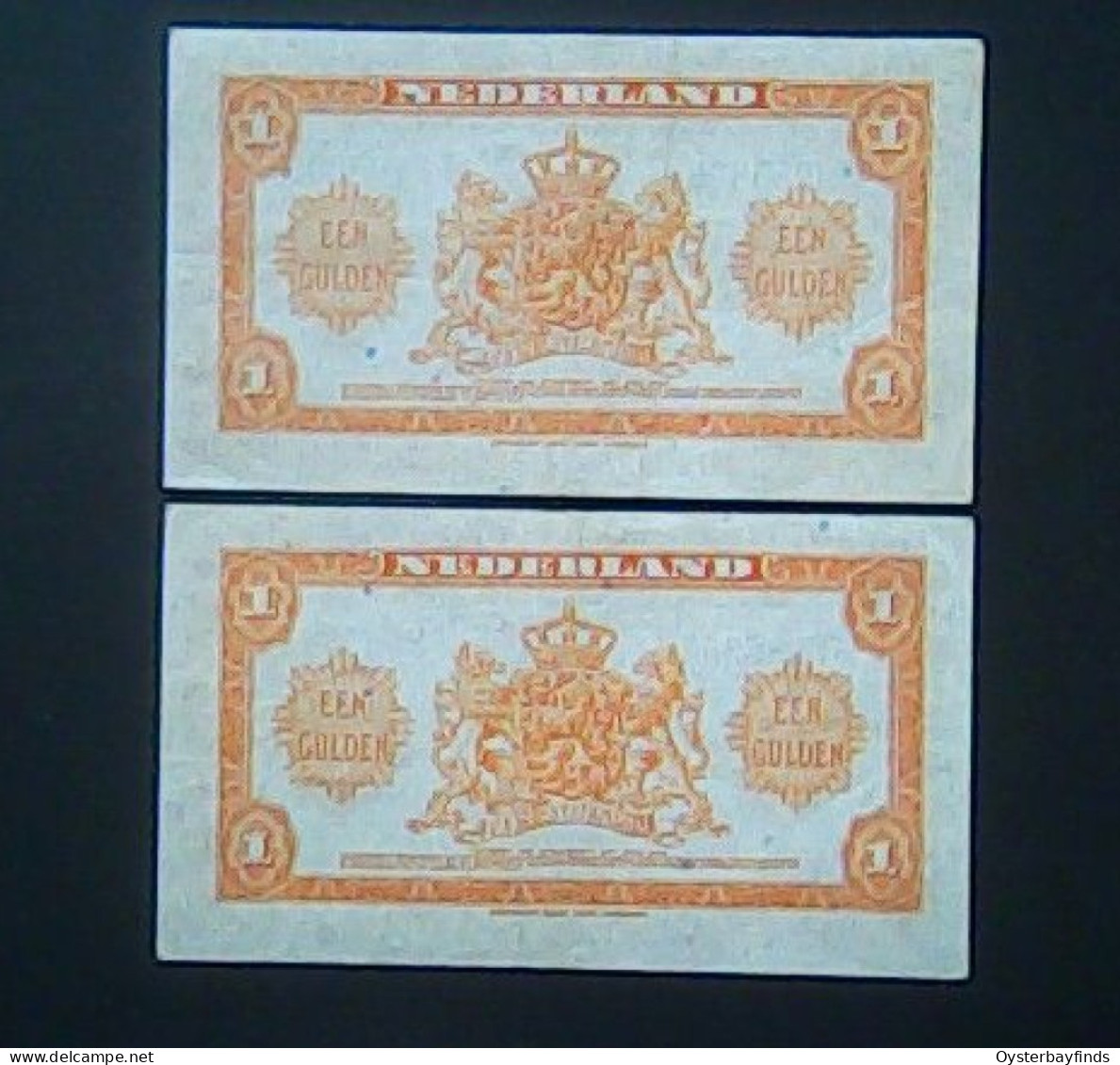 Netherlands 1943: 2 X 1 Gulden With Consecutive Serial Numbers - 1 Gulden